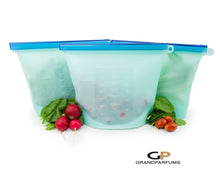 Load image into Gallery viewer, 5 Silicone Storage Bags 1000ml Size, 1 to 5Pcs, Reuse, Freeze, Microwave, Store Lunch, Ecological, Anti-Fungal Bacterial - Other Sizes Avail