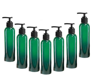6 Emerald Green Lotion Pump Dispenser BOTTLES 4 Oz BPA Free PET Black Pump Cap Lotion, Shampoo, Body Cream, Soap Aromatherapy, Essential Oil