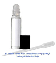 Load image into Gallery viewer, 24 CLEAR Rollerball Bottles 10mL, w/ Matte Silver Caps Stainless Steel Rollers Roll-On Essential Oil, Perfume Aromatherapy Lip Gloss Bottles
