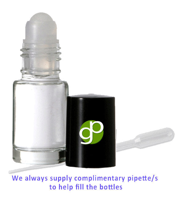 144 Mini SALE 5ml empty clear glass roll on bottles w/roller tops and black bottle caps for essential oil blends or perfume bottles
