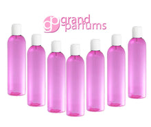 Load image into Gallery viewer, 3 4 Oz BPA Free PET Plastic BOTTLES, White Disc Cap 120mL, Lotion, Shampoo, Conditioner, Aromatherapy, Essential Oil Squeeze No Leak Bottles