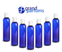 Load image into Gallery viewer, 3 4 Oz BPA Free PET Plastic BOTTLES, White Disc Cap 120mL, Lotion, Shampoo, Conditioner, Aromatherapy, Essential Oil Squeeze No Leak Bottles