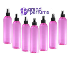 Load image into Gallery viewer, Colored Spray BOTTLES 4 Oz, PBA Free PET Plastic Fine Mist Cap ,Perfumes, Freshener, Bug Spray Aromatherapy, Essential Oil