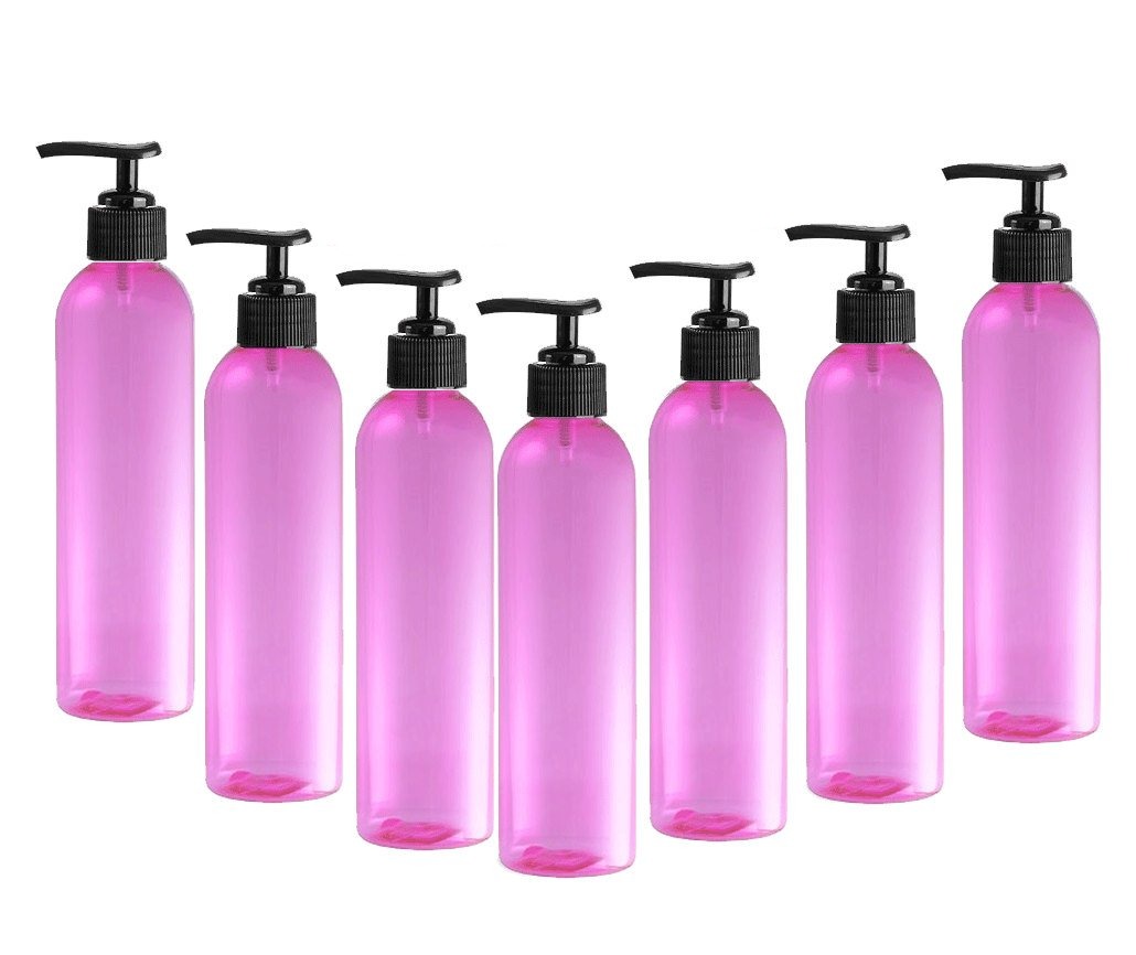 6 Pink 4 Oz Lotion Pump Dispenser BOTTLES 120mL BPA Free PET Black Pump Cap Lotion, Shampoo, Body Cream, Soap Aromatherapy, Essential Oil