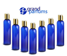Load image into Gallery viewer, 3 4 Oz BPA Free PET Plastic BOTTLES, Gold Disc Cap 120mL, Lotion, Shampoo, Conditioner, Aromatherapy,  Squeeze No Leak Bottles