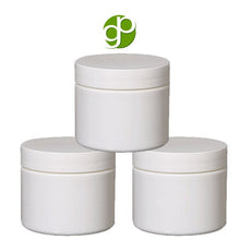 Load image into Gallery viewer, 8 Oz. White Plastic PET (BPA Free) Jar w/ White Plastic Screw On Lid - Plastic Jars - Plastic Containers - Storage - Cosmetic Jars