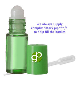 50 5ml mini glass roll on bottles, roller tops, bottle caps in assorted colors, new, empty for essential oils, lipgloss, perfume bottles