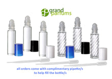 Load image into Gallery viewer, 6 CLEAR Rollerball Bottles 10mL, w/ Matte Silver Caps Stainless Steel Rollers Roll-On Essential Oil, Perfume Aromatherapy Lip Gloss Bottles