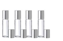 Load image into Gallery viewer, 12 Elegant 10ml Roller Ball Bottles GOLD or SILVER Caps Glass Roll-on Perfume