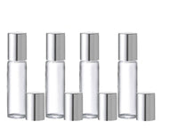 Load image into Gallery viewer, 24 Elegant 10ml Roller Ball Bottles GOLD or SILVER Caps Glass Roll-on for Oil or Perfume Resin Rollerball Inserts