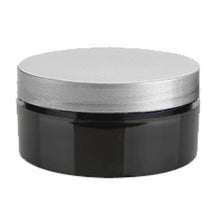 Load image into Gallery viewer, 10 Shiny Black Low Profile PET Plastic Empty Cosmetic Jars 2 Oz 60mL w/ Silver Black Copper Caps