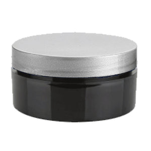 10 Shiny Black Low Profile PET Plastic Empty Cosmetic Jars 2 Oz 60mL w/ Silver Black Copper Caps