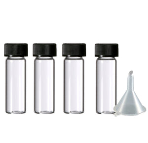 144 Glass Vials 1 DRAM Bottles SAMPLER Sample Tester 3.7 ml Empty w/ Caps 1/8 Ounce Perfume, Essential Oil, Cosmetic Bottles w/ Free Funnel