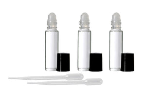 24 CLEAR Swirled Fancy Rollerball Bottles 4mL, Roll-On Bottles for Essential Oil, Perfume, Aromatherapy, Lip Gloss,Cologne, Dram Bottles