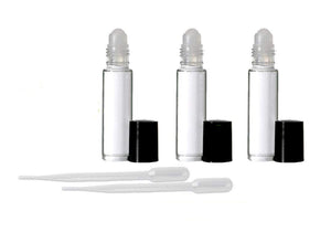 144 CLEAR Plain Glass Rollerball Bottles 4mL, Roll-On Bottles - Essential Oil, Perfume, Aromatherapy, Lip Gloss,Cologne, Dram Bottles