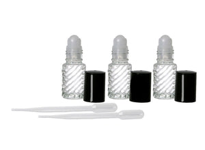 12 CLEAR Plain Glass Rollerball Bottles 4mL, Roll-On Bottles for Essential Oil, Perfume, Aromatherapy, Lip Gloss,Cologne, Dram Bottles