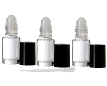 Load image into Gallery viewer, 144 CLEAR Plain Glass Rollerball Bottles 4mL, Roll-On Bottles - Essential Oil, Perfume, Aromatherapy, Lip Gloss,Cologne, Dram Bottles