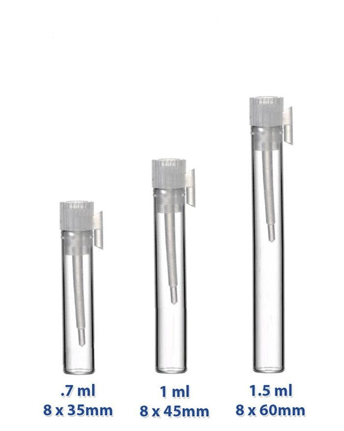 100 Long - 1.5 ml GLASS PERFUME VIALS for Sampling Fragrance - Perfume Sample Vials  Sampling Vials
