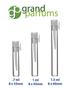 25 Long - 1.5 ml GLASS PERFUME VIALS for Sampling Fragrance - Perfume Sample Vials  Sampling Vials