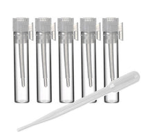 Load image into Gallery viewer, 100 Long - 1.5 ml GLASS PERFUME VIALS for Sampling Fragrance - Perfume Sample Vials  Sampling Vials