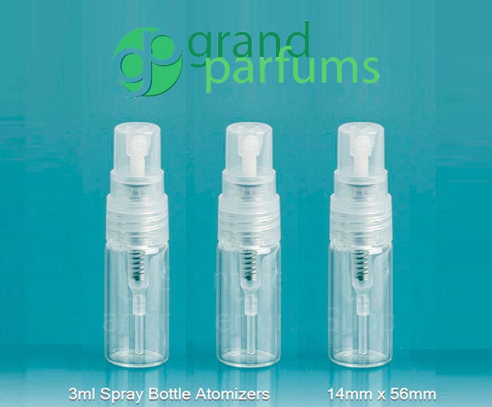 3 - 3ml GLASS PERFUME ATOMIZERS for Fragrance - Empty Perfume Sample Spray Bottles for Decanting