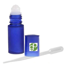 144 Empty Blue Frosted or Black Satin 5mL Dram Glass Roll-on Refillable Rollon Bottles Roller Bottles -  for Essential Oil & Lip Gloss