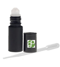 Load image into Gallery viewer, 144 Empty Blue Frosted or Black Satin 5mL Dram Glass Roll-on Refillable Rollon Bottles Roller Bottles -  for Essential Oil &amp; Lip Gloss