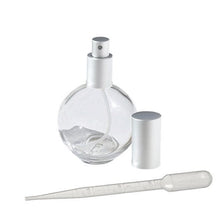 Load image into Gallery viewer, 15ml Round Sphere GLASS PERFUME ATOMIZER  w/ Gold , Black, Silver or Matte Silver Cap 1/2 Oz