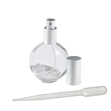 Load image into Gallery viewer, 2.65 Oz Round Sphere GLASS PERFUME ATOMIZER w/ Gold , Black, Silver, Matte Silver Cap 80ml