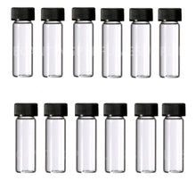 Load image into Gallery viewer, 24 - 2mL Half DRAM Glass SAMPLE Screw Top Vials Empty Glass 1/16 Ounce for Sampling Perfume, Essential Oils, Sampler Cosmetic Bottles