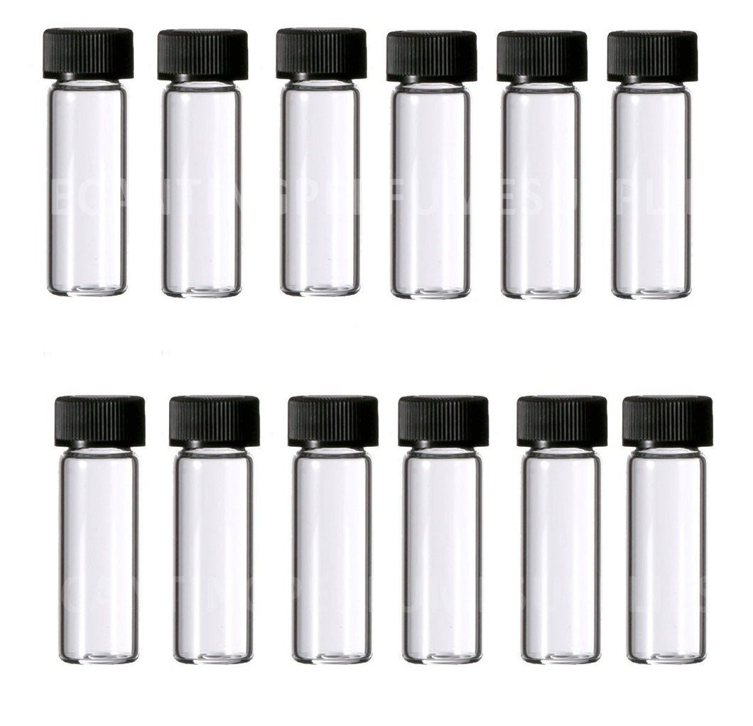 24 - 2mL Half DRAM Glass SAMPLE Screw Top Vials Empty Glass 1/16 Ounce for Sampling Perfume, Essential Oils, Sampler Cosmetic Bottles