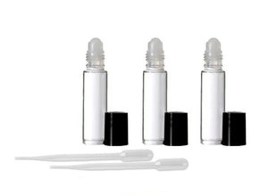 24 CLEAR Rollerball Bottles 10mL, Roll-On Bottles for Essential Oil, Perfume, Aromatherapy, Lip Gloss,Cologne,Carrier Oil, Lip Gloss Bottles