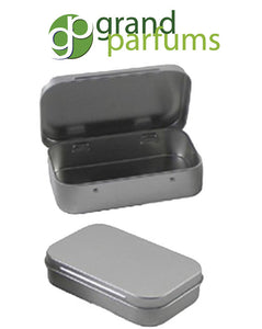 50 Metal Hinge Top Tins Containers for Sewing, Beads, Crafts Geocache Storage Survival Kit Geocaching 3.9" by 2.45" hinged