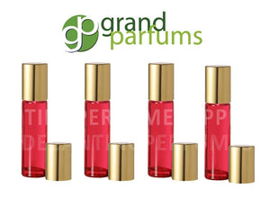 BIG Sale GIRLY PINK 10ml Glass Roll On Bottles Elegant Silver or Gold Caps 1/3 Oz Perfume Oil Lip Gloss Refillable Roll-ons Great Favors
