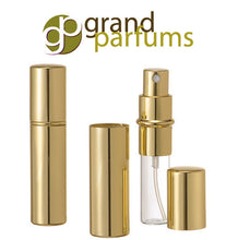 Load image into Gallery viewer, 120 GOLD PERFUME ATOMIZER - Buy Bulk and Save for Fragrance Decanting Perfume Sample Spray Bottle 10 ml  1/3 Oz Gift Item with Free Pipette