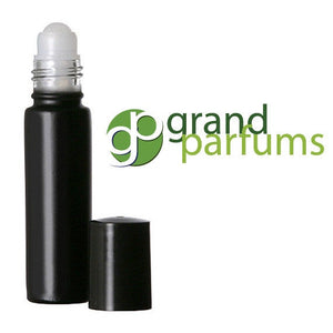 SALE 6 - Black 10ml 1/3 Oz Glass ROLL-On BOTTLES Elegant Packaging for Fragrance - Empty Perfume Bottles for Lip Balm or Oils
