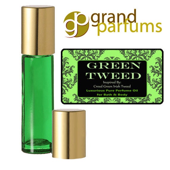 Inspired by Creed Green Irish Tweed Luxurious PURE Perfume Oil Gift Bottle Bath & Body Oil w/ Organic Jojoba Sweet Almond and Vitamin E Oils