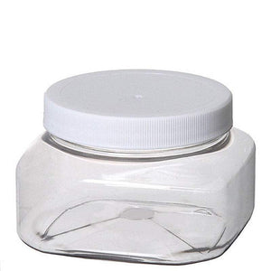 6 Pcs 8 Oz Empty Plastic Cosmetic Containers CLEAR PET JARS Containers with White Lid & Liner, Lotions, Cosmetics, Beads, Scrubs, Square