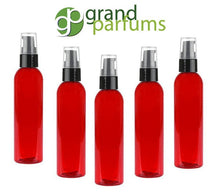 Load image into Gallery viewer, BPA Free Pet Plastic 4 Oz PINK (120ml) Cosmo Bottle w/ Black Spray Cap Atomizer Bottles, empty cosmetic container
