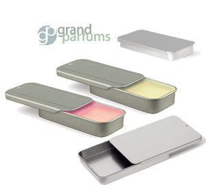 24 Silver Lip Balm Slider Tins, DIY Solid Perfume, Salve, Mini Body Butter, Sample Container, Trinket Lip Gloss, 1/4 Oz Party Wedding Favor