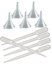 Load image into Gallery viewer, 2 funnels and 6 pipettes, graduated transfer pipettes/ droppers for perfume, essential ois rollon bottles, atomizer bottles