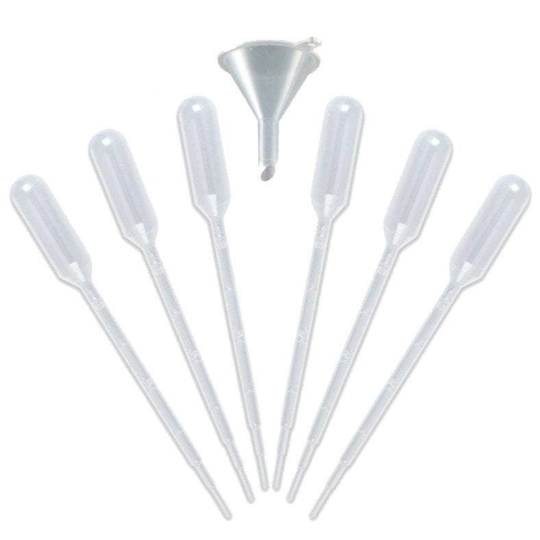 25 Disposable 1ml Graduated PVC Transfer Pipettes w/ Free Funnel, droppers for perfume, essential ois Roll on Bottles, atomizer bottles