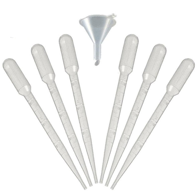 200 Disposable Pipettes Plastic, PVC Graduated Transfer Dropper And 2 Mini Funnels Perfume Decanting, Essential Oil 3ml  Measuring Dispenser