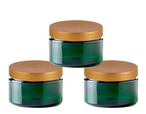 20 Emerald Green Low Profile PET Plastic Empty Cosmetic Jars 4 Oz 120mL Choose Cap Color Salt Scrub, Bath Salts, Body Cream Hair Conditioner