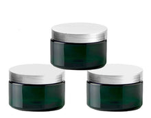 Load image into Gallery viewer, 20 Emerald Green Low Profile PET Plastic Empty Cosmetic Jars 4 Oz 120mL Choose Cap Color Salt Scrub, Bath Salts, Body Cream Hair Conditioner