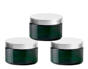 20 Emerald Green Low Profile PET Plastic Empty Cosmetic Jars 4 Oz 120mL Choose Cap Color Salt Scrub, Bath Salts, Body Cream Hair Conditioner