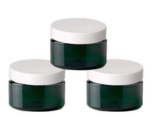 Load image into Gallery viewer, 20 Emerald Green Low Profile PET Plastic Empty Cosmetic Jars 4 Oz 120mL Choose Cap Color Salt Scrub, Bath Salts, Body Cream Hair Conditioner