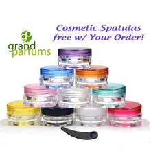 Load image into Gallery viewer, 20 Assorted Colors 3g Jars 3 gram + Free Spatula/ Spoons Mini Travel Sample Cream Solid Perfume, Make-Up, Cosmetic Party Favor Great Colors