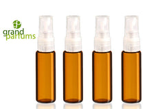 Load image into Gallery viewer, Amber Glass Dram Atomizer Vials 4ml Micro-Mini Spray Bottles, Essential Oil  Perfume Travel / Sample Bottles sampling DIY Cologne