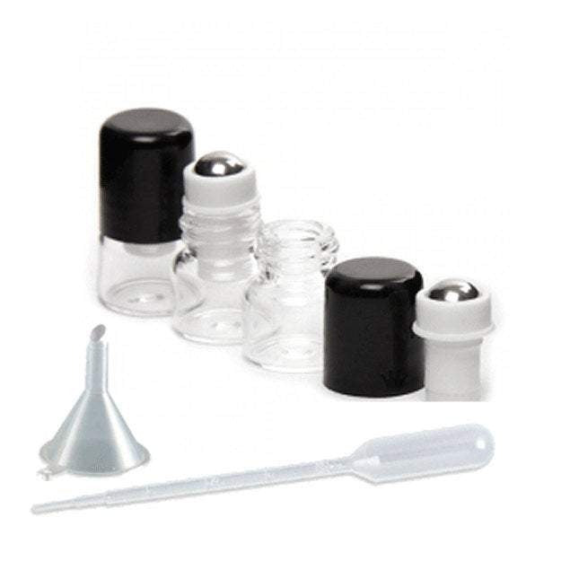 100 Mini 1 ml Clear Glass Roll on Bottles, Vials w/ Stainless Steel Roller Balls for Perfume, Essential Oil, Serum, Samples Roll-on 1/4 DRAM